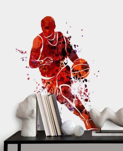 Basketball Watercolour Mural 