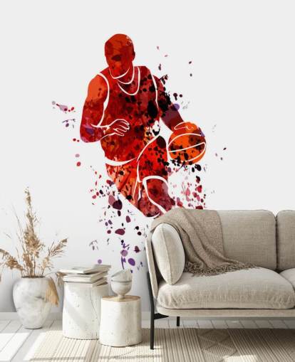 Basketball Watercolour Mural Basketball Watercolour Mural
