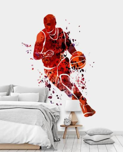 Basketball Watercolour Mural Basketball Watercolour Mural