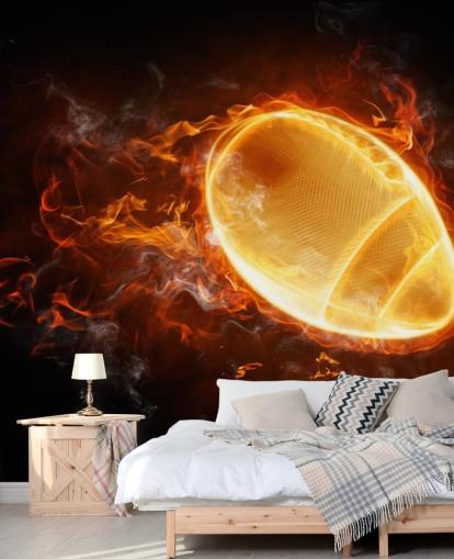 musta ja oranssi NFL-taustakuvamaalaus nimeltä This Ball is On Fire teini-ikäisten makuuhuoneisiin, miesten luoliin ja kotitoimistoihin musta ja oranssi NFL-taustakuvamaalaus nimeltä This Ball is On Fire teini-ikäisten makuuhuoneisiin, miesten luoliin ja kotitoimistoihin