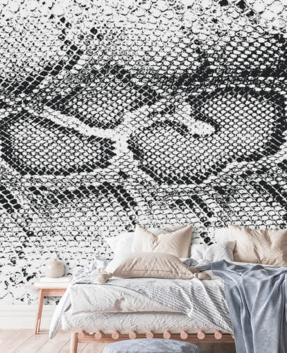 Estampado de serpiente blanco y negro