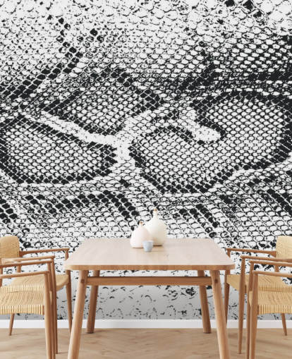 Black and White Snake Print