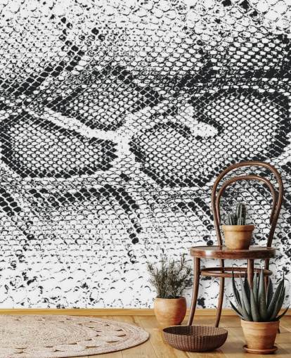 Black and White Snake Print Black and White Snake Print