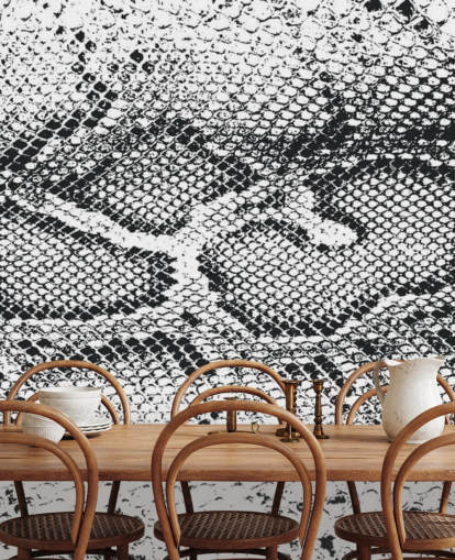 Estampado de serpiente blanco y negro