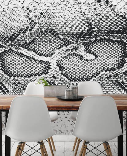 Zwart-witte slangenprint