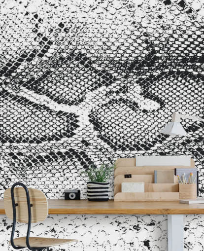 Black and White Snake Print