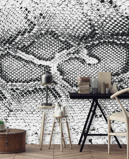 Mustavalkoinen Snake Print