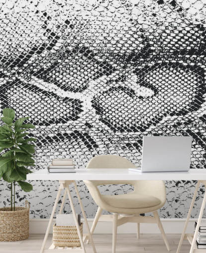 Black and White Snake Print