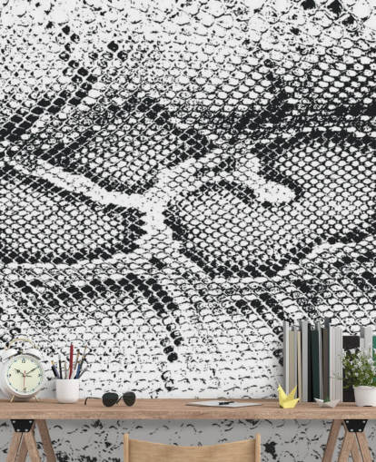 Svartvitt Snake Print