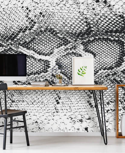 Black and White Snake Print