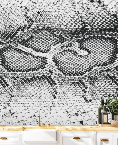 Stampa serpente in bianco e nero