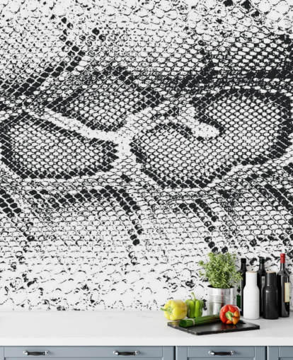 Black and White Snake Print