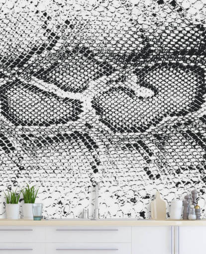 Svart og hvitt Snake Print Svart og hvitt Snake Print