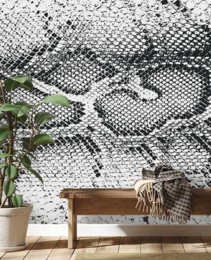 Black and White Snake Print