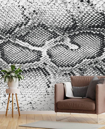 Black and White Snake Print