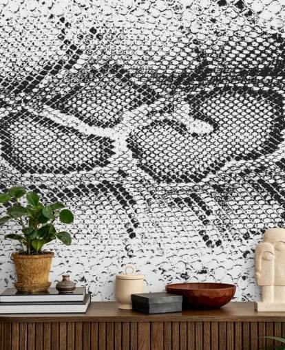 Stampa serpente in bianco e nero