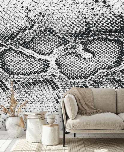 Black and White Snake Print