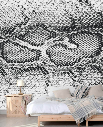 Black and White Snake Print