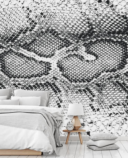 Black and White Snake Print
