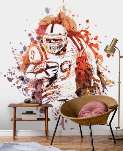 American Football-Aquarell-Wandgemälde