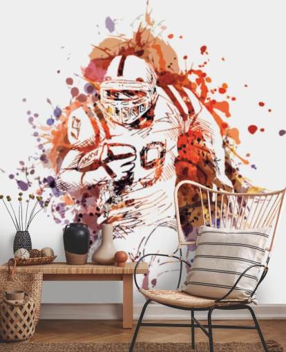 American Football Watercolour Wall Mural American Football Watercolour Wall Mural