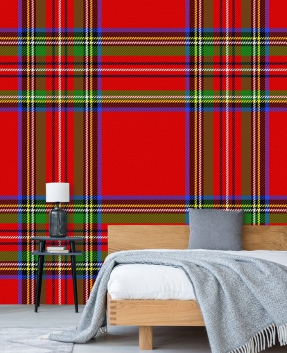 rote, grüne und gelbe Tartan-Tapete rote, grüne und gelbe Tartan-Tapete