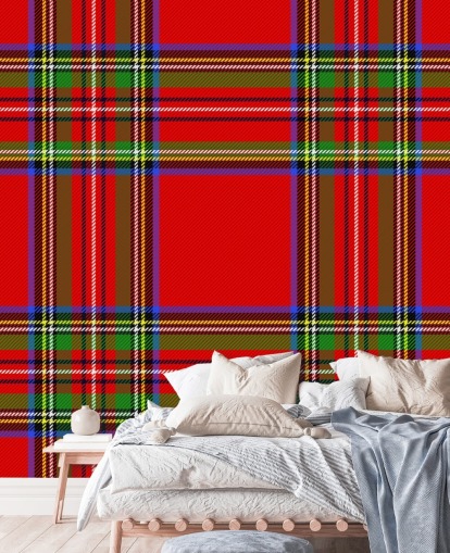 red, green and yellow tartan wallpaper