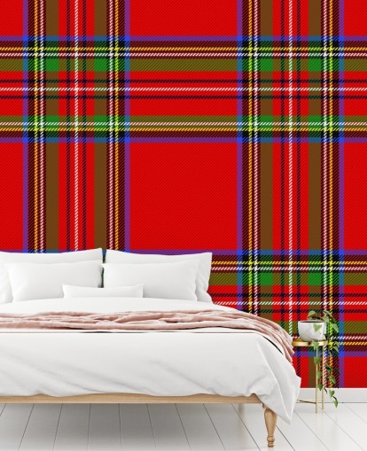 red, green and yellow tartan wallpaper