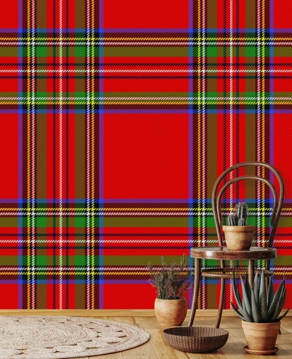 red, green and yellow tartan wallpaper