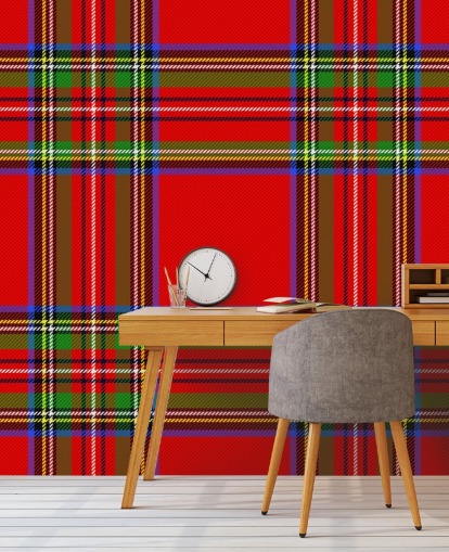 red, green and yellow tartan wallpaper