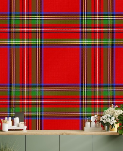 rood, groen en geel tartan behang rood, groen en geel tartan behang