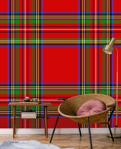 red, green and yellow tartan wallpaper