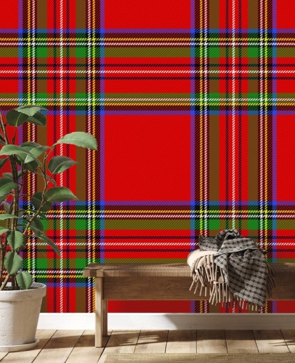 red, green and yellow tartan wallpaper