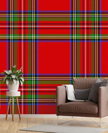 red, green and yellow tartan wallpaper