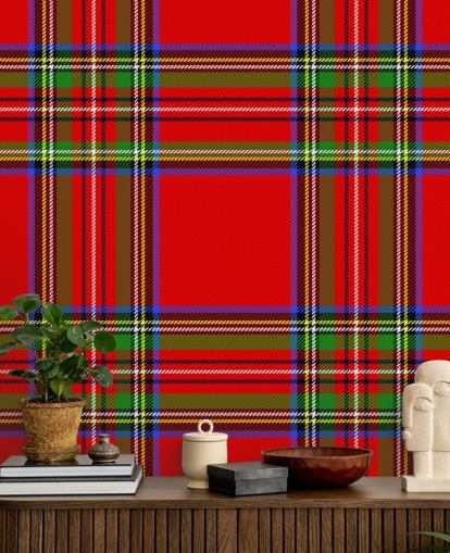 red, green and yellow tartan wallpaper