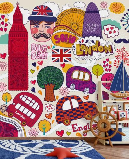 Carta da parati colorata di Londra