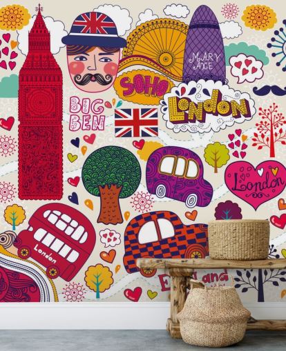 Papel pintado colorido de Londres