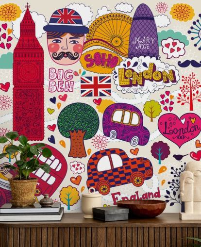 Papel pintado colorido de Londres