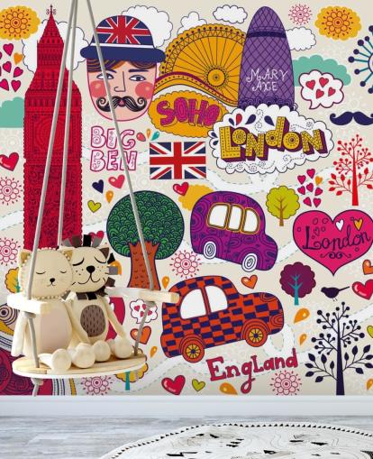 Papier Peint Coloré de Londres Papier Peint Coloré de Londres