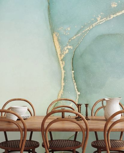 papier peint en marbre personnalisable vert clair appelé Light Teal Green Marble pour les cuisines et les salles de bain