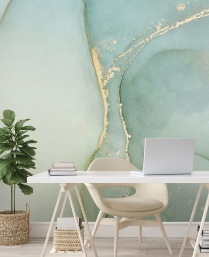 lysegrønn tilpassbar marmor tapet veggmaleri kalt Light Teal Green Marble for kjøkken og bad lysegrønn tilpassbar marmor tapet veggmaleri kalt Light Teal Green Marble for kjøkken og bad