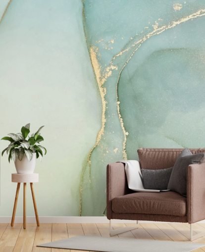 carta da parati murale in marmo verde chiaro personalizzabile chiamata Light Teal Green Marble per cucine e bagni carta da parati murale in marmo verde chiaro personalizzabile chiamata Light Teal Green Marble per cucine e bagni