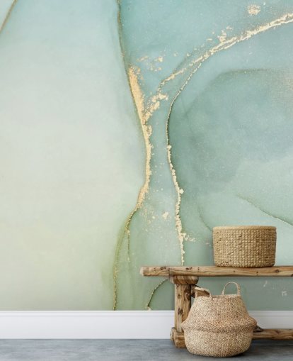 mural de papel pintado de mármol personalizable de color verde claro llamado Mármol verde azulado claro para cocinas y baños mural de papel pintado de mármol personalizable de color verde claro llamado Mármol verde azulado claro para cocinas y baños