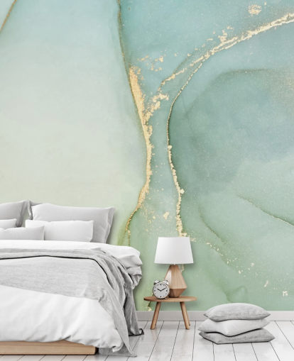 carta da parati murale in marmo verde chiaro personalizzabile chiamata Light Teal Green Marble per cucine e bagni carta da parati murale in marmo verde chiaro personalizzabile chiamata Light Teal Green Marble per cucine e bagni