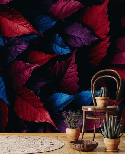 Punainen, violetti ja sininen lehti taustakuva Punainen, violetti ja sininen lehti taustakuva