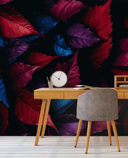 Röda, lila och blå blad Bakgrund