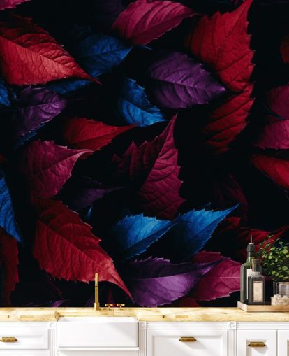 Red, Purple and Blue Leaf Wallpaper Red, Purple and Blue Leaf Wallpaper