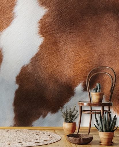 Brown and White Cow Print Mural Brown and White Cow Print Mural