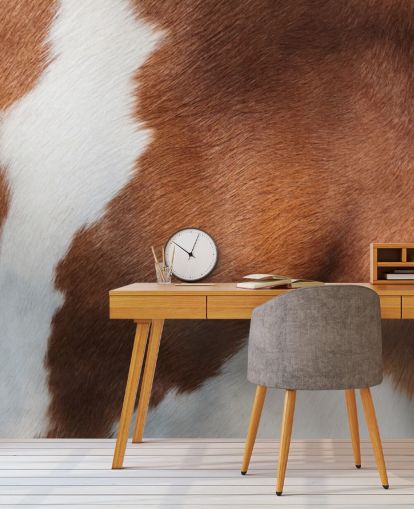 Brown and White Cow Print Mural Brown and White Cow Print Mural