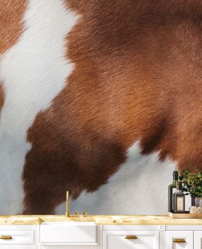 Brun og hvit ku Print Mural